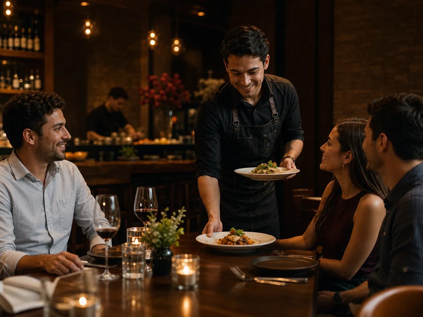 Servicio de mesas en restaurante